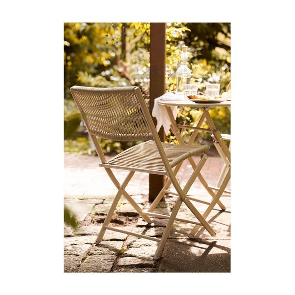 Бежов метален градински комплект за хранене за 2 Arcas – House Nordic-image-3