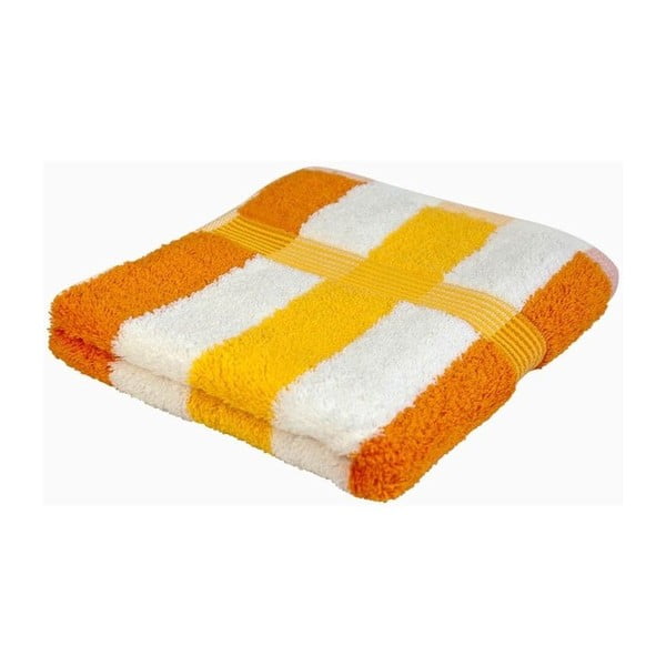 Ručník New York Strips Orange/White/Yellow, 50x100 cm