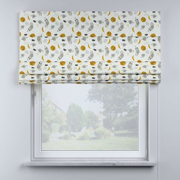 Жълто-бяла детска ролетна щора 170x100 cm Magic - Yellow Tipi-image-1