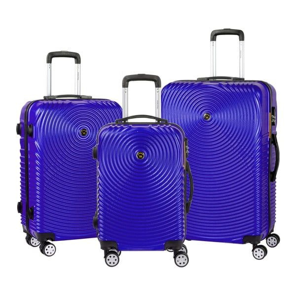 Sada 3 fialových cestovních kufrů na kolečkách Murano Traveller