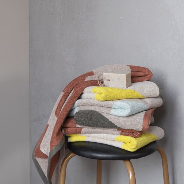 Кърпа от органичен памук от тери в цвят каки 50x90 cm Diagonal – Mette Ditmer Denmark-image-4