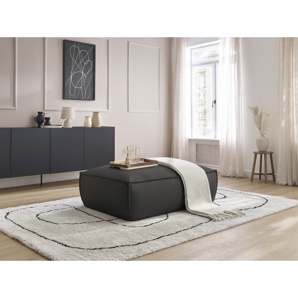 Черна табуретка  от изкуствена кожа Boheme – Bobochic Paris-image-1