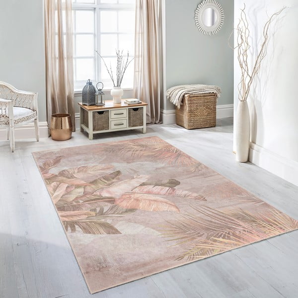 Бежова пътека подходяща за пране 80x200 cm Dusty Leaves – Mila Home-image-3