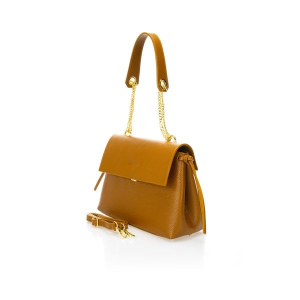 Оранжева кожена чанта Anna - Federica Bassi-image-3