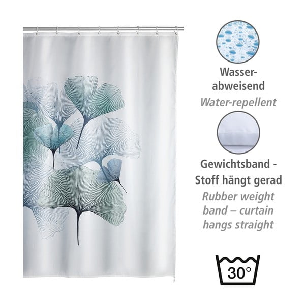 Завеса за душ, която може да се мие, 180 x 200 cm Ginkgo - Wenko-image-1