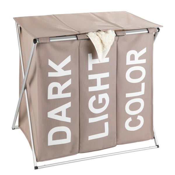 Бежов троен кош за пране Trio, 118 л - Wenko-image-1