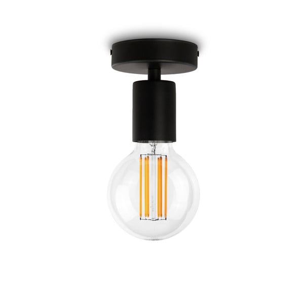 Черна лампа за таван с крушка Cero Basic Globe - Bulb Attack