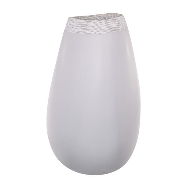 Bílá keramická váza Dino Bianchi, výška 39,5 cm