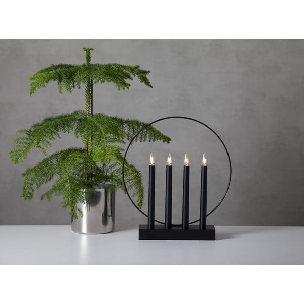 Черна LED свещница, височина 35 cm Glossy - Star Trading-image-3