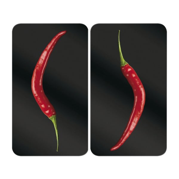 Комплект от 2 стъклени капака за печка , 52 x 30 cm Peperoni - Wenko