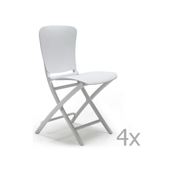 Sada 4 bílých zahradních židlí Nardi Zac Classic