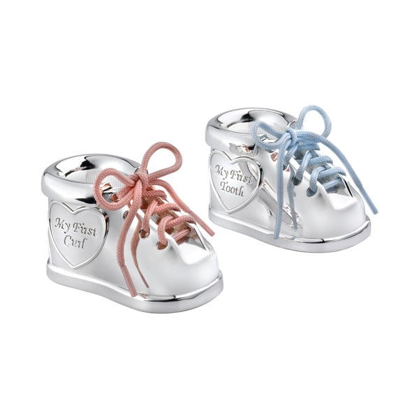 Метална кутийка за млечни зъбки в сребристо  6x4x4 cm Shoe  – Zilverstad-image-3