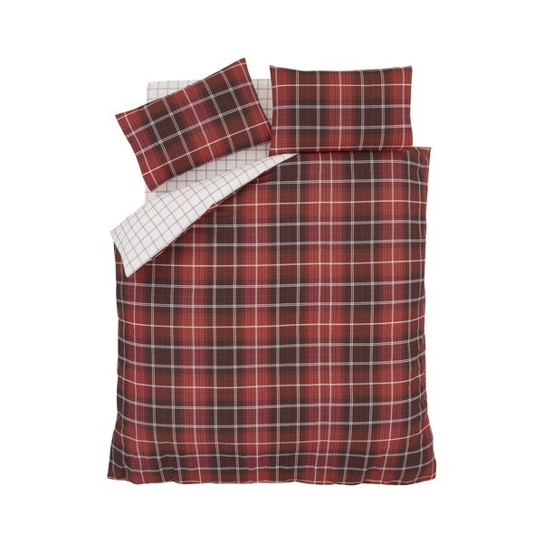 Červené povlečení na dvoulůžko Catherine Lansfield Tartan Check, 220 x 230 cm-image-1