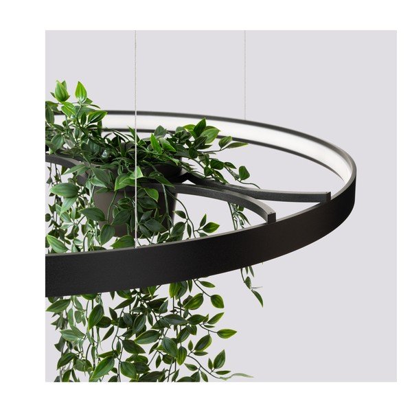 Черно алуминиево LED висящо осветително тяло ø 78 cm RIO – Thoro-image-3
