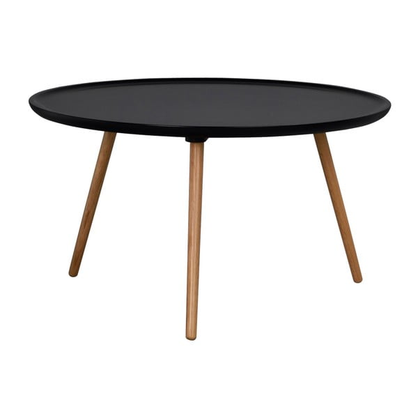 Černý konferenční stolek Folke Dellingr, ⌀ 80 cm