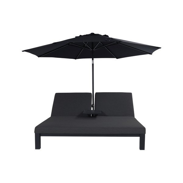 Черен двуместен подплатен градински шезлонг Eva - Hartman-image-3