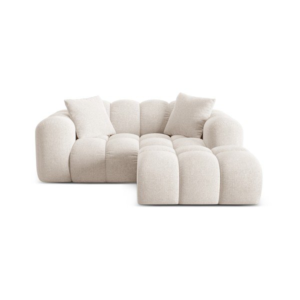 Кремав шенилов ъглов диван (десен ъгъл) Treno – Cosmopolitan Design