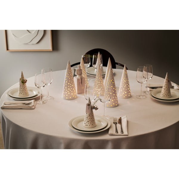 Бял коледен свещник, изработен от костен порцелан, височина 30 cm Nobili - Kähler Design-image-3