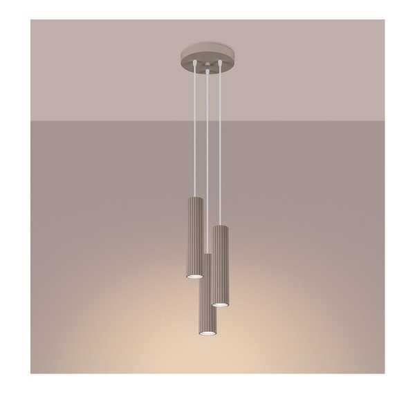 Кафяво-сиво метално висящо осветително тяло ø 19,5 cm Gleam – Sollux-image-4