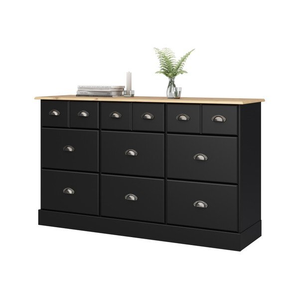 Черен скрин с 9 чекмеджета Leander - Støraa-image-1