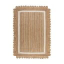 Ръчно изработен ютен килим в естествен цвят и слонова кост 120x170 cm Grace White – Flair Rugs