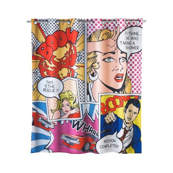 Цветна завеса за душ Pop Art, 180 x 200 cm Comfort Flex - Wenko