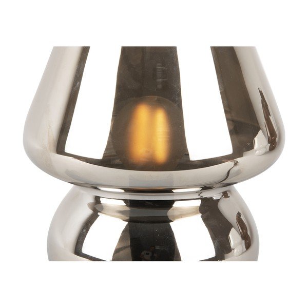 Стъклена настолна лампа в сребрист цвят Стъкло, височина 18 cm - Leitmotiv-image-4