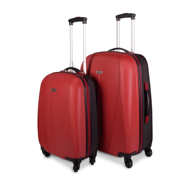 Sada 2 červených cestovních kufrů na kolečkách Arsamar Wright