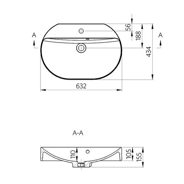 Бяла мивка от отлят мрамор 63x43 cm Helen – Sapho-image-4