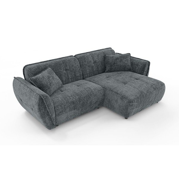 Тъмносив шенилов ъглов диван (десен ъгъл) Nelia – Ropez-image-2