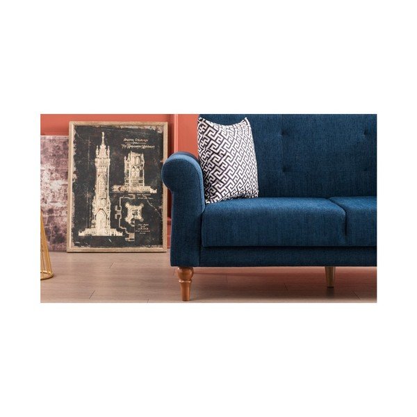 Тъмносин разтегателен диван Madona - Balcab Home-image-3