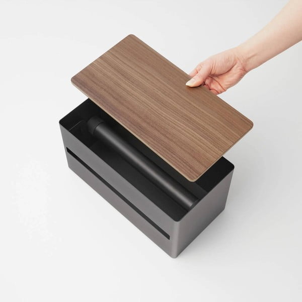 Черна метална стойка за кухненска хартия Rin – YAMAZAKI-image-3