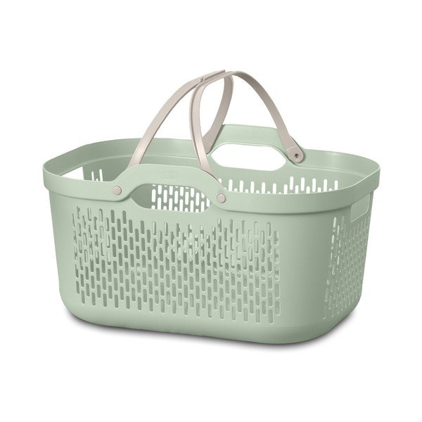 Светлозелен пластмасов кош за пране 45 l – Addis