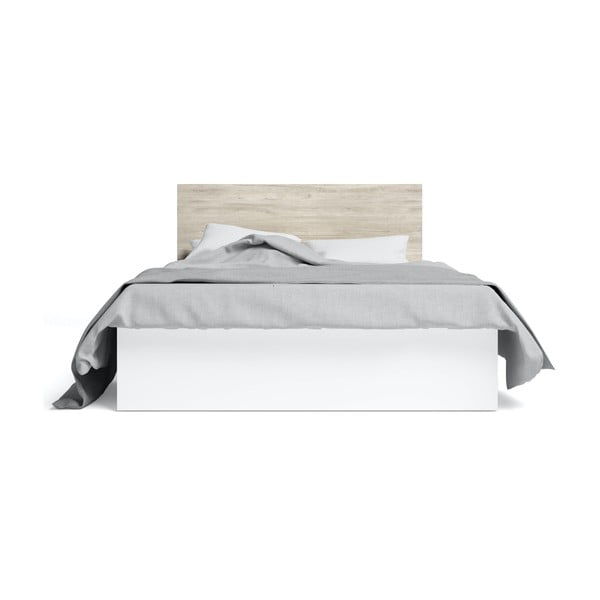 Бяло двойно легло с място за съхранение и решетка 160x200 cm Sahara - Marckeric