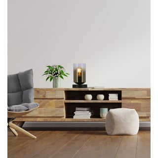 Черна настолна лампа със стъклен абажур (височина 20 cm) Aspra - Candellux Lighting