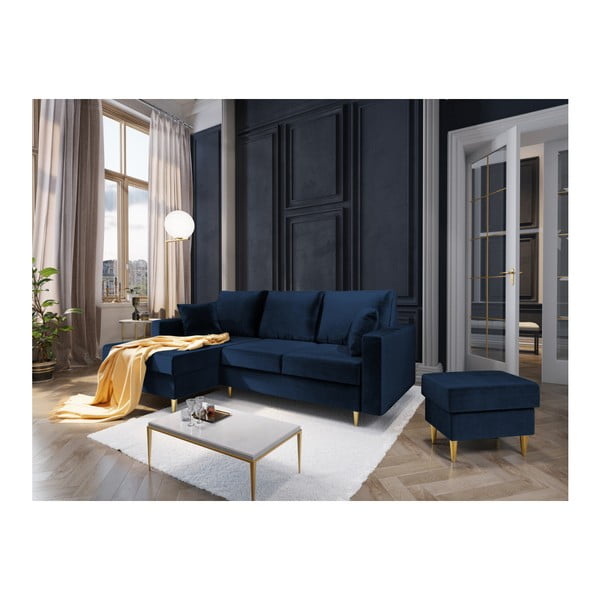 Син пуф Muguet, 60 x 45 cm - Mazzini Sofas-image-3