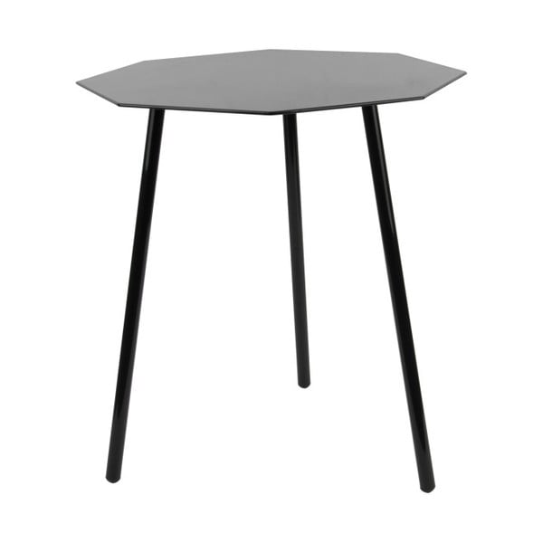Černý ocelový stolek Present Time Hexagon L