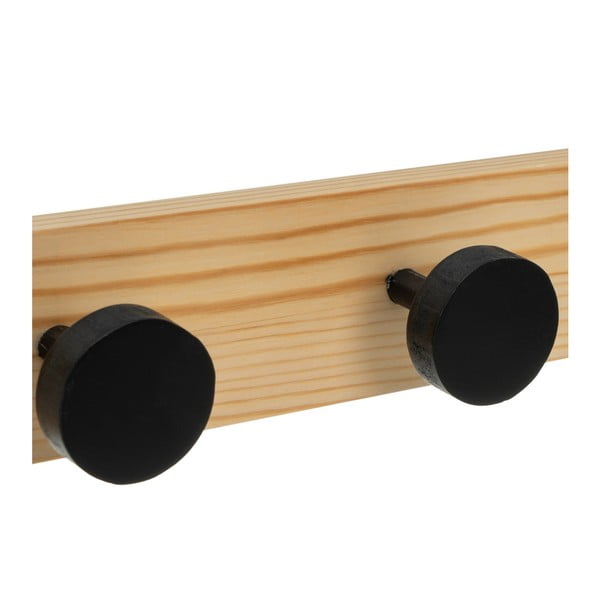 Стенна закачалка от масивен бор в черен и естествен цвят 40 cm Anillos – Casa Selección-image-2