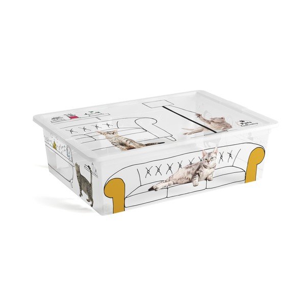 Бяла пластмасова кутия за съхранение с капак 55x39x16 cm C Box Style – KIS