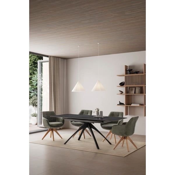 Зелени тапицирани трапезни столове в комплект с подлакътници 2 бр. Donatelo – Marckeric-image-1