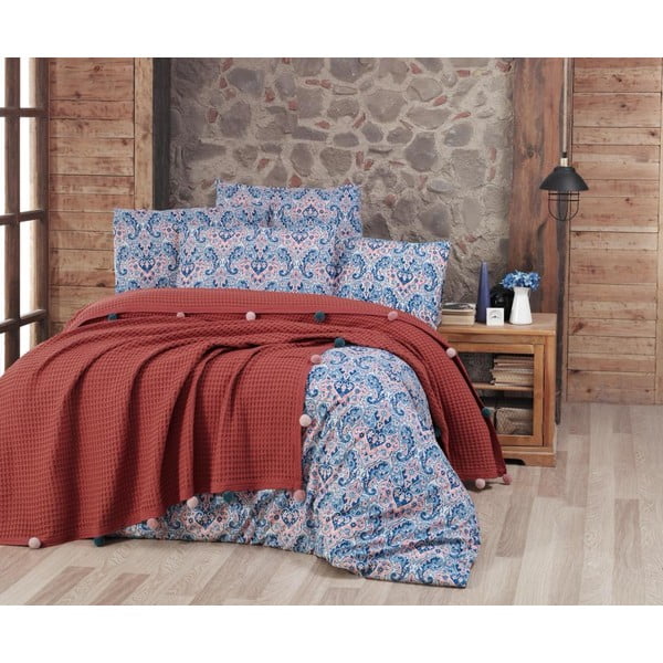 Памучна покривка за единично легло в тухлен цвят 160x240 cm - Mila Home