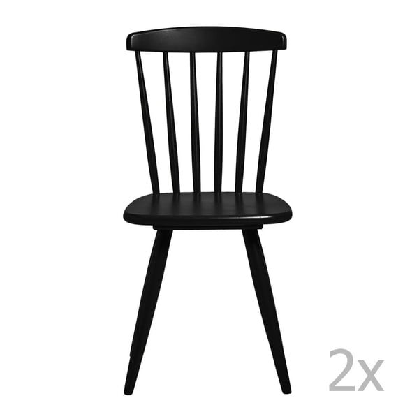 Комплект от 2 черни трапезни стола Jade - Marckeric
