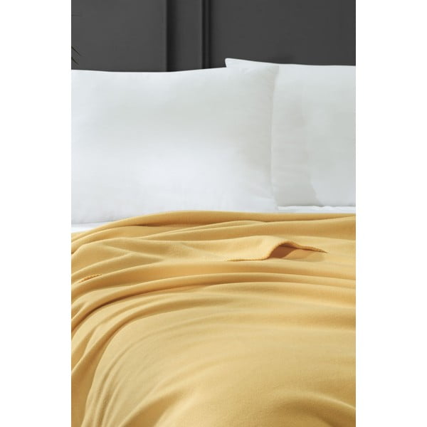 Жълто одеяло от флийс 160x200 cm Bloom – Mijolnir-image-1