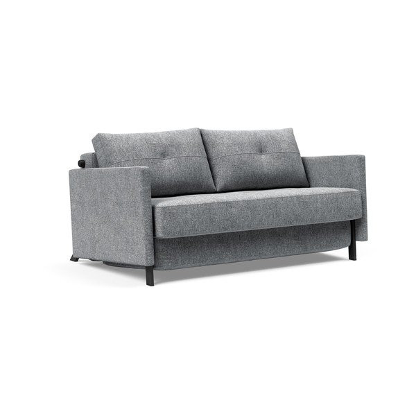 Сив разтегателен диван с подлакътници Twist Granite, 100 x 154 cm Cubed - Innovation-image-2