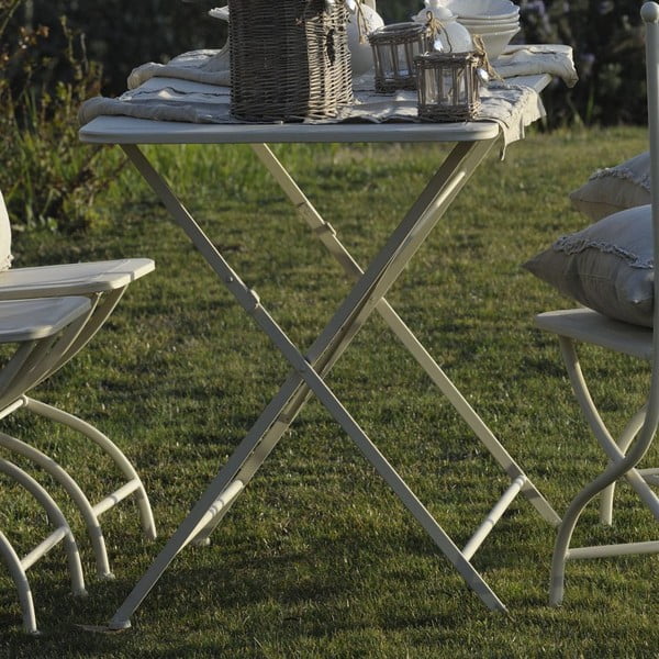 Kovový stolek Luxe, slonovinová kost