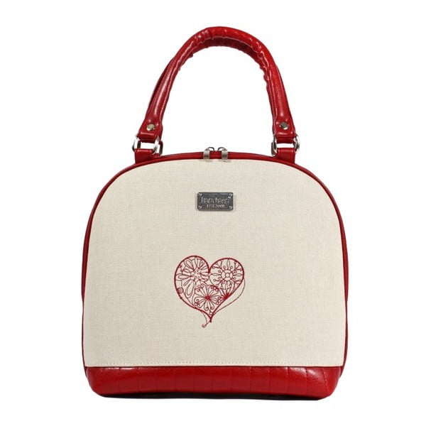 Червена и бежова дамска чанта Bell Big No.1020 - Dara bags
