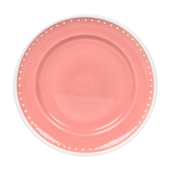 Sada 6 talířů Dots Pink 21 cm, růžový-image-2