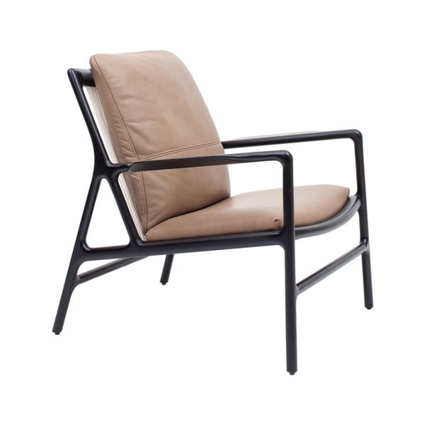 Черно-бежов кожен фотьойл Dedo - Gazzda-image-3