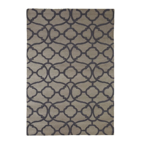 Vyšívaný koberec Large Tile Print, 170x240 cm, šedý
