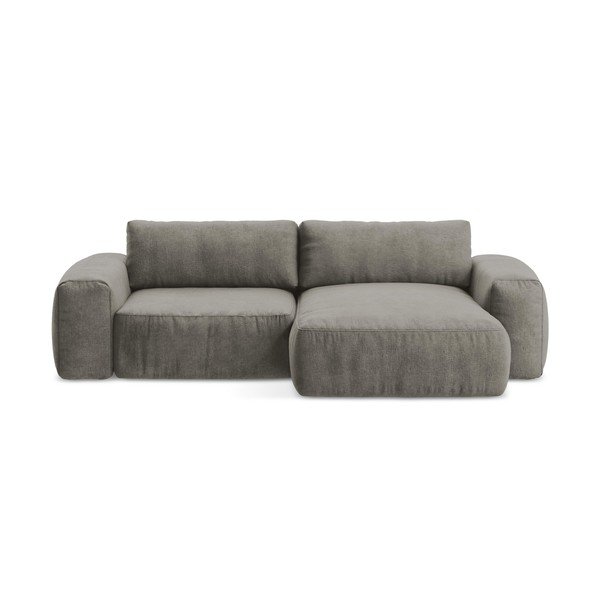 Сив шенилов сгъваем ъглов диван (десен ъгъл) Kuki – Makamii